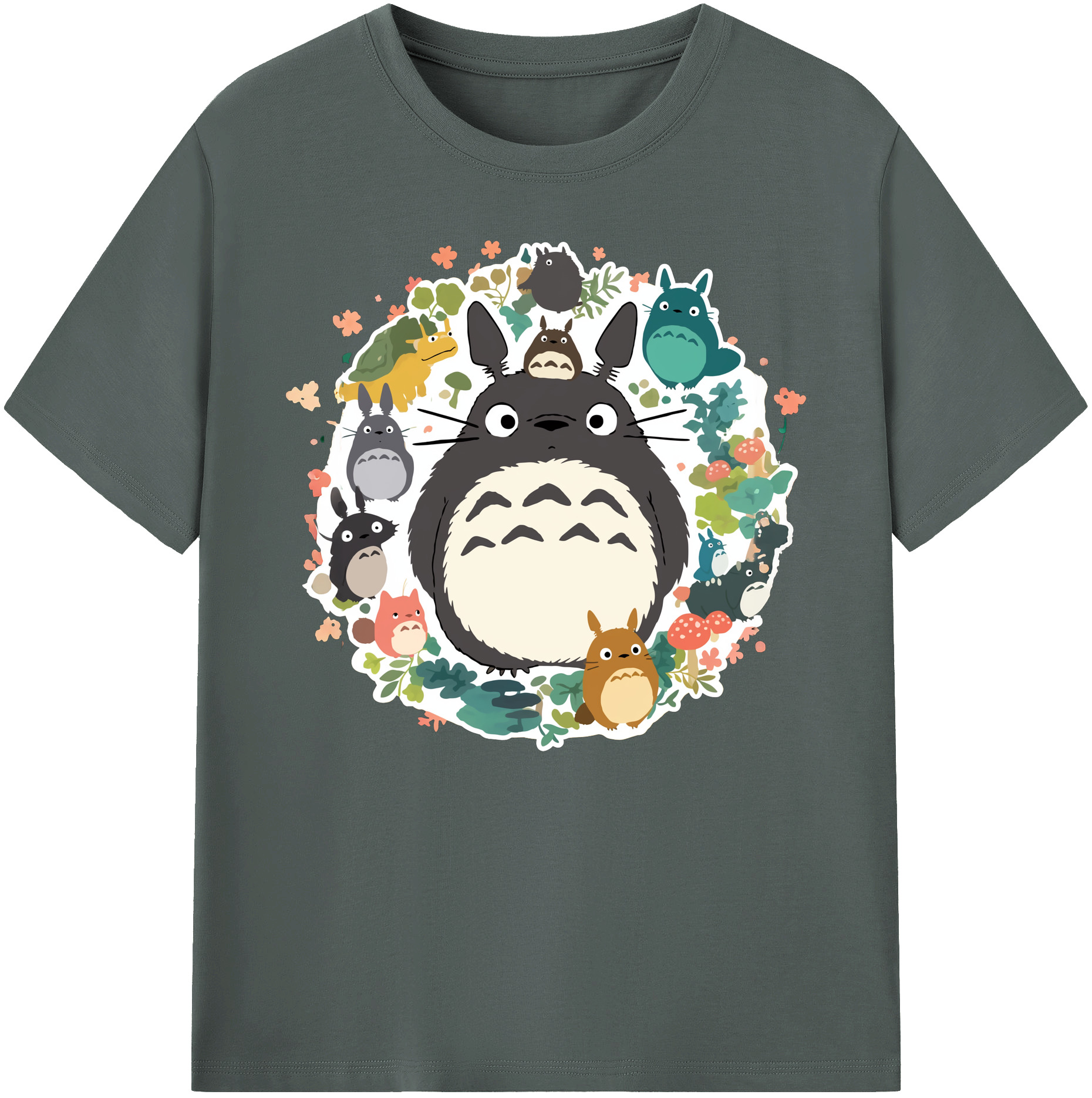 （画像用） となりのトトロ 草壁メイ 草壁サツキ My Neighbor Totoro Satsuki Kusakabe Mei Kusakabe 綿100％ メンズ半袖Tシャツ｜肌触りやわらか＆通気性